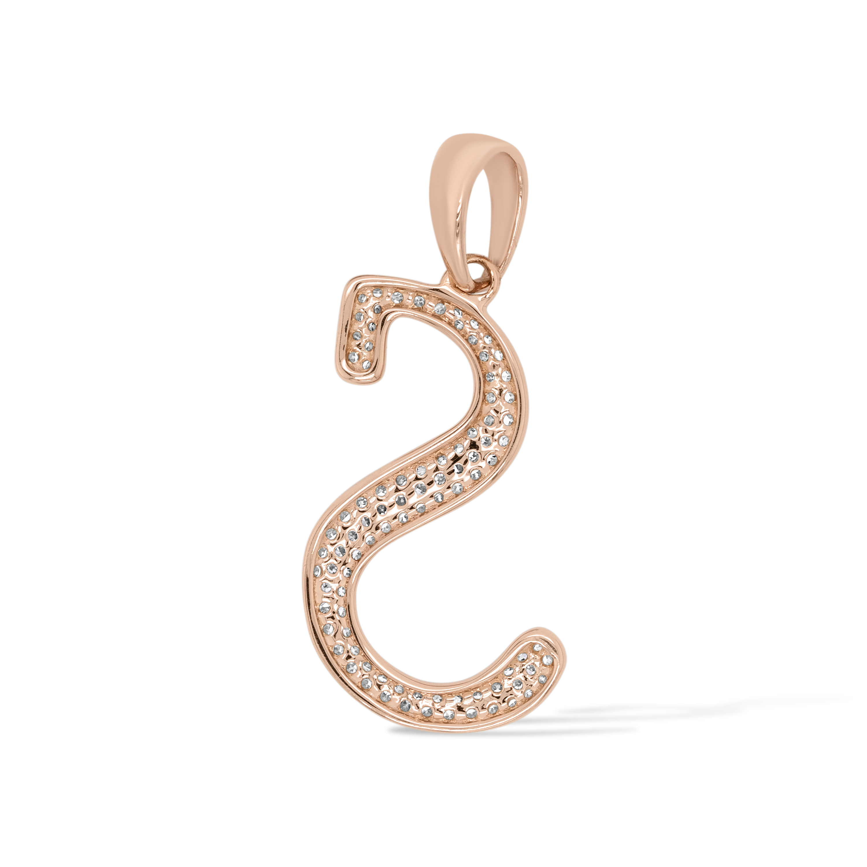 Diamond Letter S Pendant 0.20 ct. 14K Rose Gold